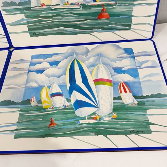 Pimpernel Placemats Regatta Boxed Set of 4 Nautical Sailing Table Mats - Picture 5 of 16